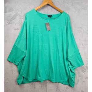 J Jill Wearever Collection Drapey Loose Tunic Top Size 2X NWT Green Mint Julep